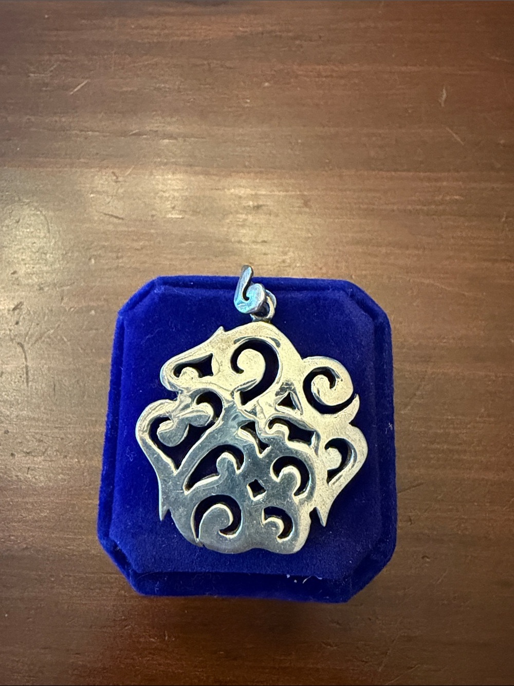 Barse Silver Scroll Filigree Pendant/Charm